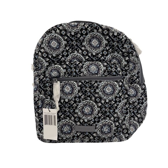 NWT Vera Bradley Iconic Leighton Backpack Charcoal Medallion Quilted Cotton Wome - Picture 3 of 9
